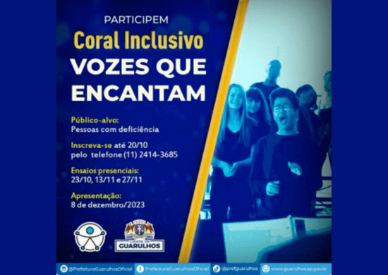 Inscrições para o coral inclusivo “Vozes que Encantam” são prorrogadas até dia 20