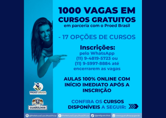 Prefeitura abre mil vagas em cursos gratuitos de qualificação profissional em diversas áreas