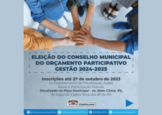 Guarulhos abre as inscrições para o Conselho Municipal do Orçamento Participativo 2024-2025