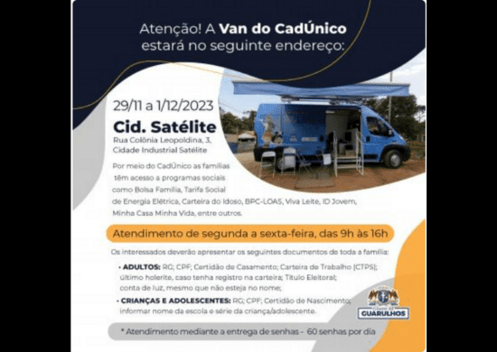 Cidade Industrial Satélite recebe a Van do CadÚnico na próxima semana