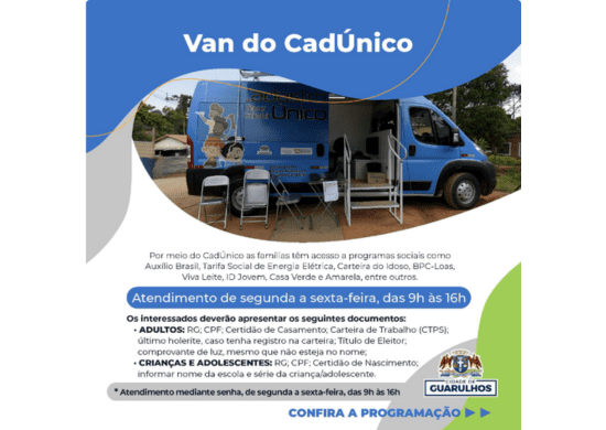 Quatro bairros recebem a Van do CadÚnico no último mês do ano