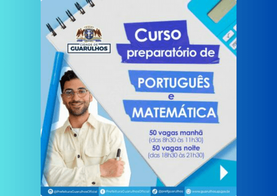 Guarulhos abre 100 vagas para o curso preparatório de português e matemática