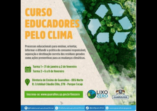 Educadores de Guarulhos podem se inscrever em curso da iniciativa lixo zero até o dia 30