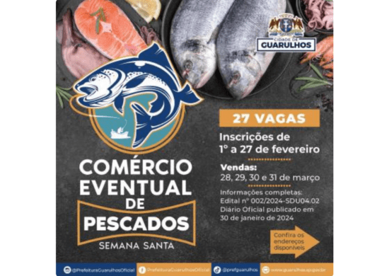 Guarulhos recebe inscrições para a venda de pescados na Semana Santa