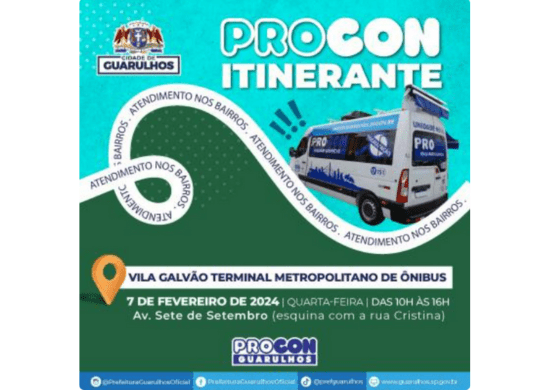 Procon Itinerante atende no Terminal de Ônibus Vila Galvão nesta quarta-feira
