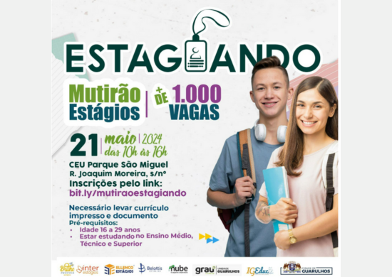 Projeto da Prefeitura oferece mais de mil vagas de estágios remunerados para jovens