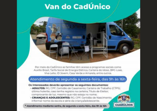 Van do CadÚnico percorre cinco bairros de Guarulhos em junho