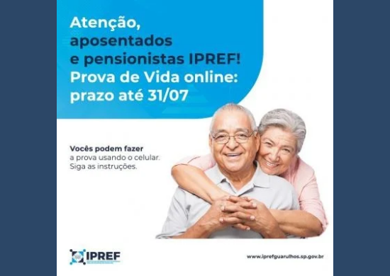 Aposentados e pensionistas do Ipref podem fazer a prova de vida digital até 31 de julho