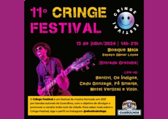 11º Cringe Festival reunirá no Bosque Maia bandas guarulhenses no dia 13