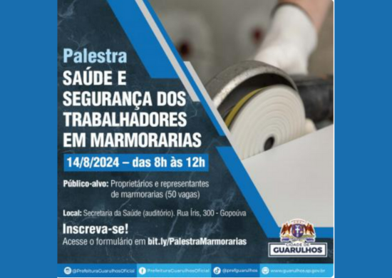 Palestra sobre saúde e segurança dos trabalhadores em marmorarias tem inscrições abertas