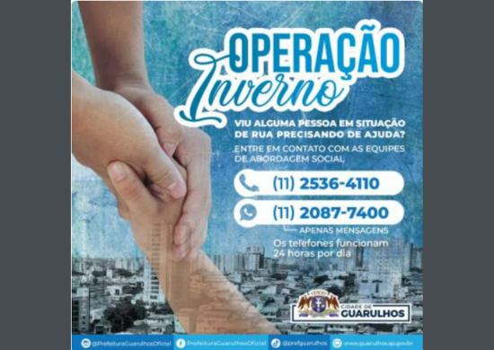 Operação Inverno reforça o acolhimento de pessoas em situação de rua em Guarulhos