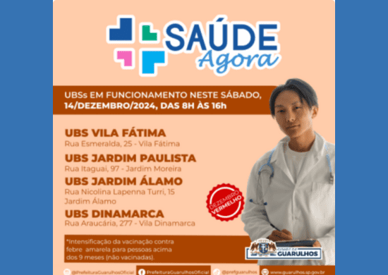 Programa Saúde Agora abre quatro UBS no sábado