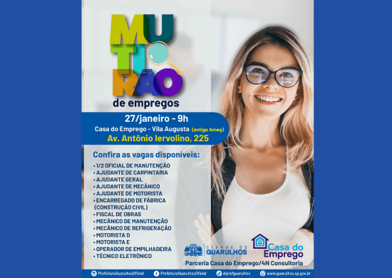 Mutirão de Emprego seleciona 70 vagas para diferentes cargos nesta segunda-feira