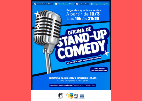 Oficina de stand-up comedy tem início em março na Biblioteca Monteiro Lobato