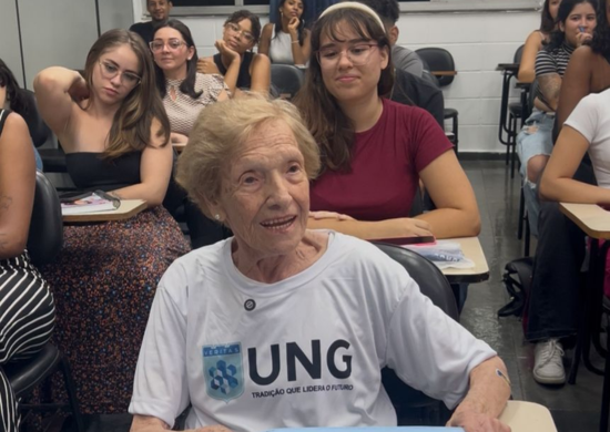 Aos 91 anos, dona Iolanda inicia curso de Nutrição na UNG