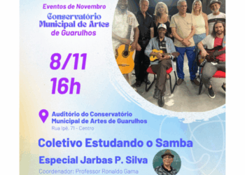 Conservatório Municipal recebe o coletivo Estudando o Samba no próximo sábado
