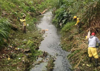 Prefeitura de Guarulhos realiza limpeza e corte do mato nas margens do córrego Baquirivu-Mirim – ZELADORIA URBANA