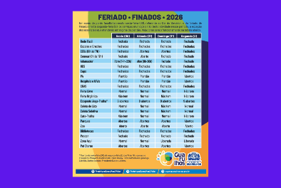 Prefeitura de Guarulhos informa como funcionará os serviços públicos durante o feriado prolongado – PROGRAMAÇÃO PARA O FERIADO
